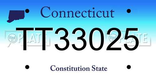 TT33025 Connecticut License Plate
