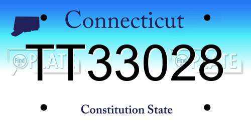 TT33028 Connecticut License Plate