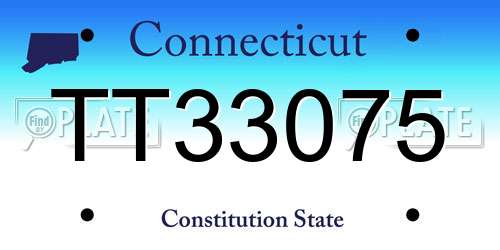 TT33075 Connecticut License Plate