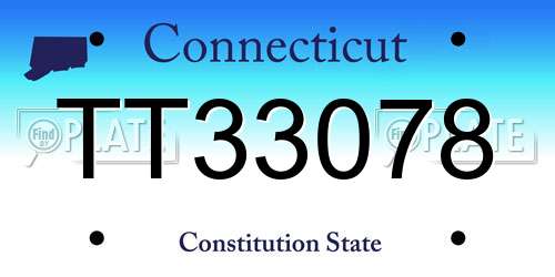 TT33078 Connecticut License Plate