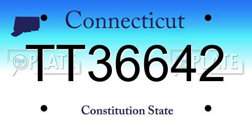 TT36642 Connecticut License Plate