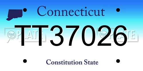 TT37026 Connecticut License Plate