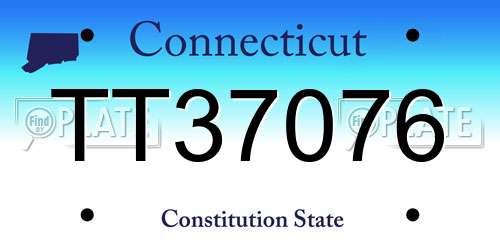 TT37076 Connecticut License Plate