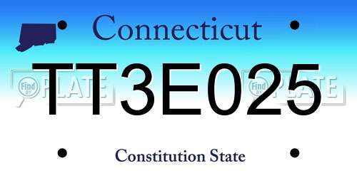 TT3E025 Connecticut License Plate