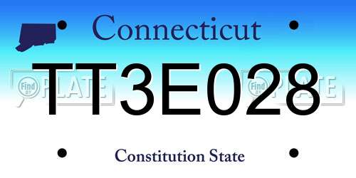 TT3E028 Connecticut License Plate