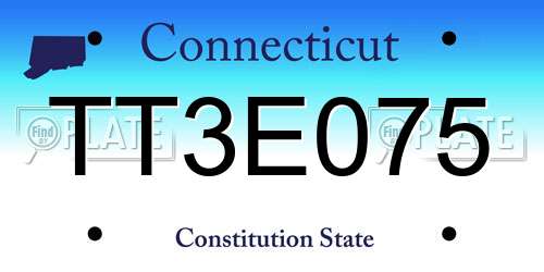 TT3E075 Connecticut License Plate