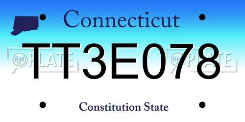 TT3E078 Connecticut License Plate
