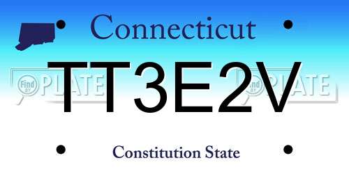 TT3E2V Connecticut License Plate