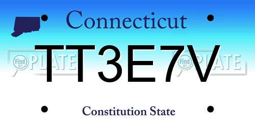 TT3E7V Connecticut License Plate