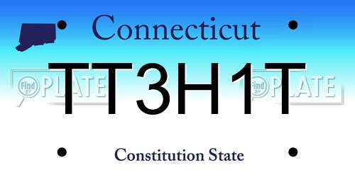 TT3H1T Connecticut License Plate