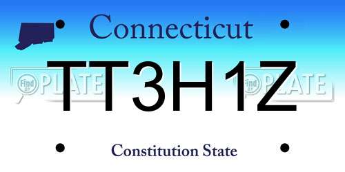 TT3H1Z Connecticut License Plate