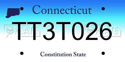 TT3T026 Connecticut License Plate