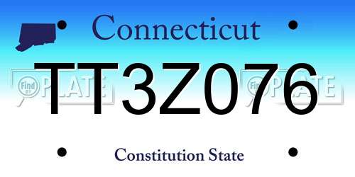 TT3Z076 Connecticut License Plate