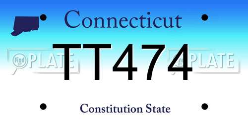 TT474 Connecticut License Plate
