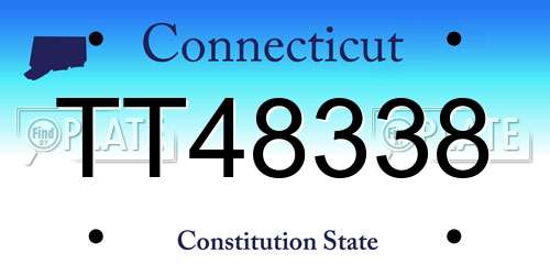 TT48338 Connecticut License Plate