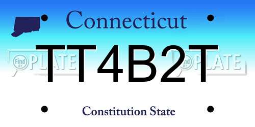 TT4B2T Connecticut License Plate