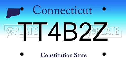 TT4B2Z Connecticut License Plate
