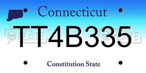 TT4B335 Connecticut License Plate