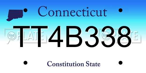 TT4B338 Connecticut License Plate