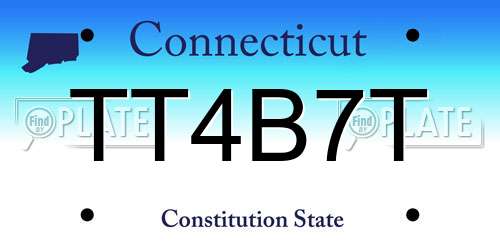 TT4B7T Connecticut License Plate