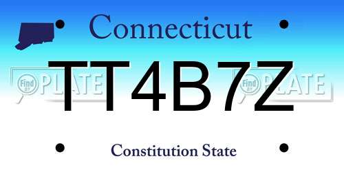 TT4B7Z Connecticut License Plate