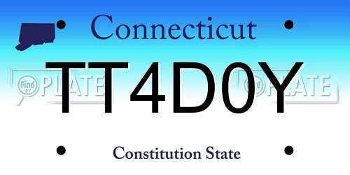 TT4D0Y Connecticut License Plate