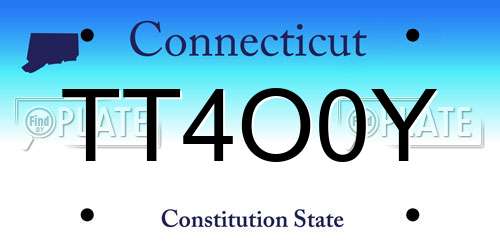 TT4O0Y Connecticut License Plate