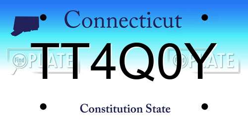 TT4Q0Y Connecticut License Plate