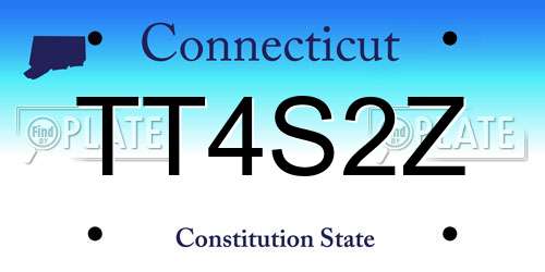 TT4S2Z Connecticut License Plate