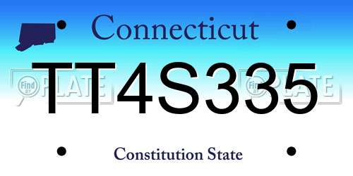TT4S335 Connecticut License Plate