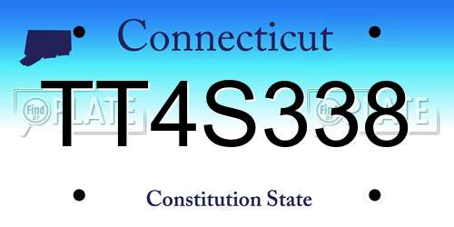 TT4S338 Connecticut License Plate