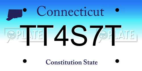 TT4S7T Connecticut License Plate