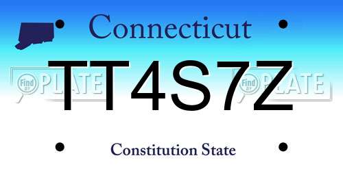 TT4S7Z Connecticut License Plate