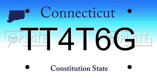 TT4T6G Connecticut License Plate