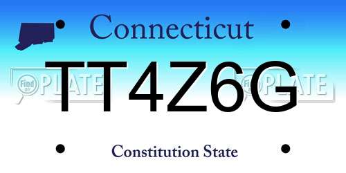 TT4Z6G Connecticut License Plate