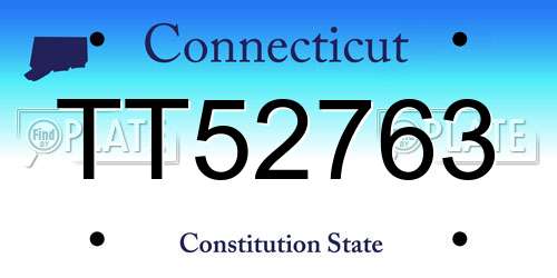 TT52763 Connecticut License Plate
