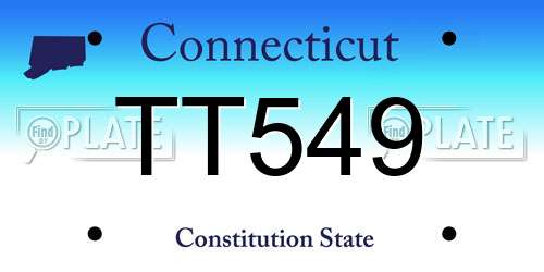 TT549 Connecticut License Plate