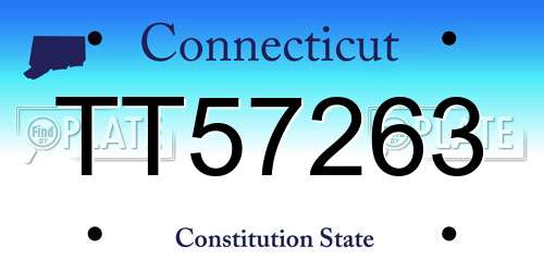 TT57263 Connecticut License Plate