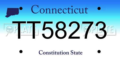 TT58273 Connecticut License Plate