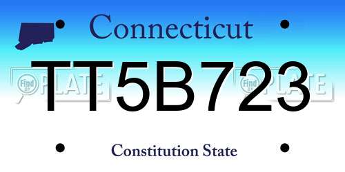TT5B723 Connecticut License Plate