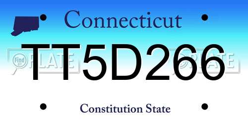 TT5D266 Connecticut License Plate