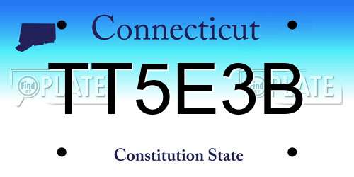TT5E3B Connecticut License Plate