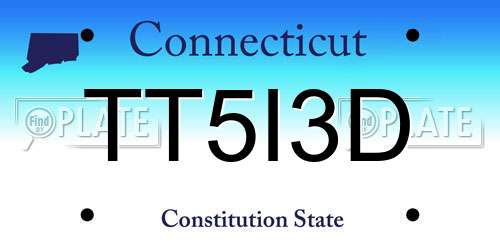 TT5I3D Connecticut License Plate