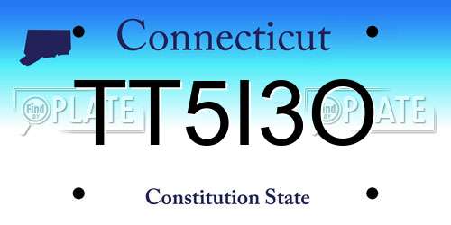 TT5I3O Connecticut License Plate