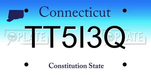TT5I3Q Connecticut License Plate