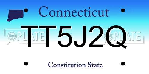 TT5J2Q Connecticut License Plate