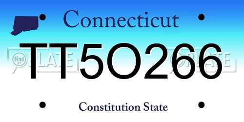 TT5O266 Connecticut License Plate