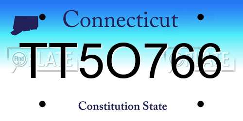 TT5O766 Connecticut License Plate