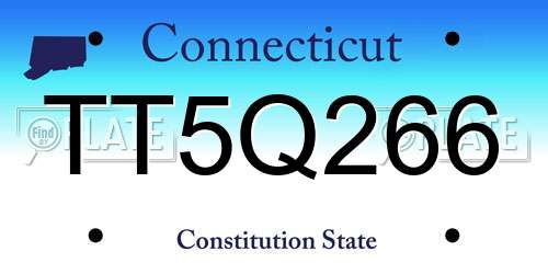 TT5Q266 Connecticut License Plate