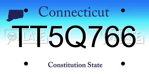 TT5Q766 Connecticut License Plate